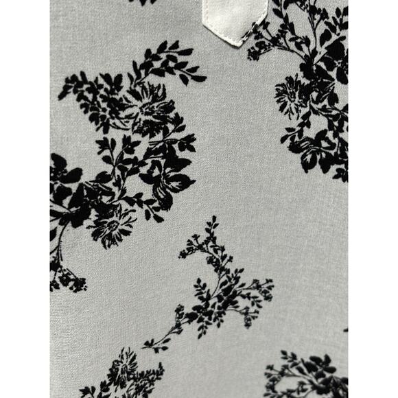 Vince Camuto Kimono Sleeves Blouse Size M White And Black Button Sheer Tunic Top - Picture 5 of 7